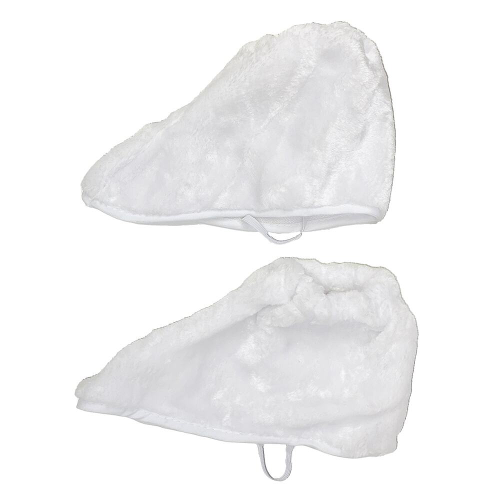 ADULT WHITE EASTER BUNNY RABBIT PLUSH BOOT COVER COSTUME ACCESSORY NEW